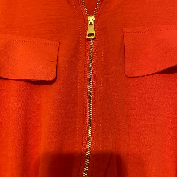 NWT Lovepoem brand orange red jumpsuit with jogger style bottom. - Picture 3 of 5